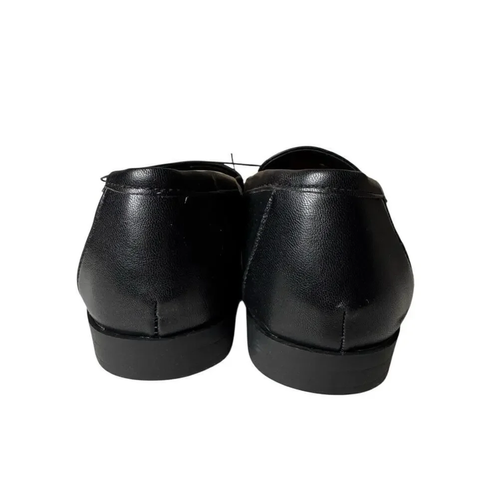 Kensie NEW Gitty Penny Loafer Shoes Women 8.5 Black Padded Footbed Vegan